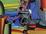 Streched Bodies by Bose Krishnamachari, Acrylic on canvas, sold Jun 2009
