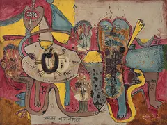 Untitled by Prabhakar Barwe, Mixed media on canvas, sold Jun 2009