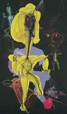 Untitled by Aditya Pande, Enamel paint over giclee print on paper pasted on board, sold Mar 2009