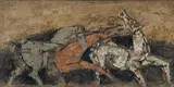 Untitled by M. F. Husain, Oil on board, offered Mar 2009