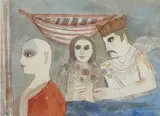 Flowers for a Pilgrim by Badri Narayan, Watercolour on paper, offered Mar 2009