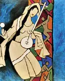 Untitled by M. F. Husain, Acrylic on canvas, sold Mar 2009