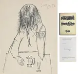 Untitled by F. N. Souza, Pen on paper, sold Mar 2009