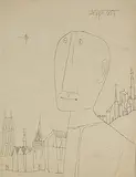 Untitled by F. N. Souza, Pen on paper, sold Mar 2009