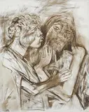 The Kiss of Judas by Krishen Khanna, Oil on canvas, sold Mar 2009
