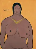 Nude by F. N. Souza, Acrylic on canvas, sold Mar 2009