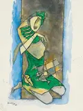 Untitled by M. F. Husain, Watercolour on paper, sold Dec 2008