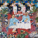 Couple Having Tea by Arpita Singh, Oil on canvas, sold Dec 2008