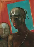 Untitled by Anjolie Ela Menon, Oil on masonite, sold Dec 2008