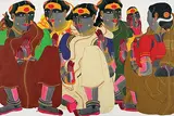 Untitled by Thota Vaikuntam, Acrylic on canvas, sold Dec 2008