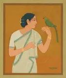 Untitled by Lalu Prasad Shaw, Tempera on paper, sold Dec 2008
