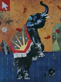 House of Spice Picture Book - Pixel River by Baiju Parthan, Acrylic on canvas, sold Dec 2008