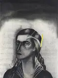 Bali Study by Anju Dodiya, Watercolour, charcoal and soft pastel on paper, offered Nov 2008