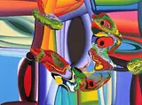 Stretched Bodies by Bose Krishnamachari, Acrylic on canvas, sold Nov 2008