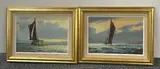 Untitled by Colin Moore, oil on canvas thames barges. Frame size. 34cm x 26cm, sold Apr 2024