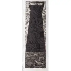 Watertower by Emmy Lou Packard, woodblock in colors on rice paper, sold Jun 2026
