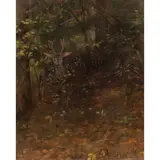 Untitled (Deer in the Woods) by Grace Hudson, oil on board, sold Jun 2026
