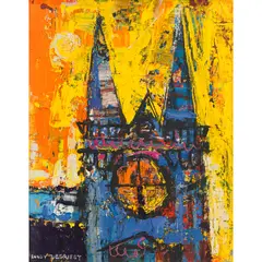 Untitled by Lundy Siegriest, oil on board, sold Jun 2026