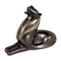 Untitled by Loet Vanderveen, bronze lion sculpture in a modernist form, sold Jul 2026