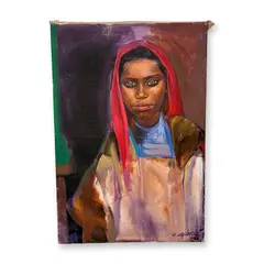 Portrait painting by Artemio Sepulveda, acrylic on stretched canvas, sold Jul 2026