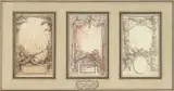 Projets de frontispices pour "La Jérusalem délivrée" du Tasse, "Ricciardetto" de Nicolo Carteromaco et "Il Malmatile racquisitato di Lorenzo Lippi by dit Moreau Jean-Michel Moreau, Trois dessins à la plume, encre et lavis dans un même montage, sold Feb 2023