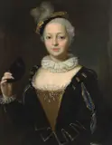 Portrait de jeune femme au masque by Jacopo Amigoni, Huile sur toile, sold Feb 2023