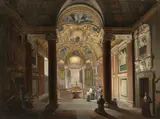 Vue de l'intérieur du baptistère de Santa Maria Maggiore à Rome by Francesco Diofebi, Huile sur toile, sold Feb 2023