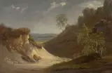 Vue présumée des environs de Fontainebleau by Antonin Moine, Huile sur papier marouflé sur carton, sold Feb 2023