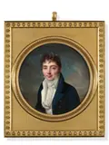 Portrait présumé de Charles de Maillé de La Tour-Landry by Jean-Baptiste Jacques Augustin, Cadre rectangulaire en bronze doré avec bélière, sold Jun 2023