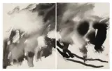 Sans titre by T'ang Haywen, circa 1985, Encre sur papier (diptyque), sold Apr 2023