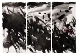 Sans titre by T'ang Haywen, circa 1983, Encre sur papier (triptyque), sold Apr 2023
