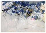 Sans titre by T'ang Haywen, 1983-84, Aquarelle, encre et gouache sur carton (diptyque), sold Apr 2023