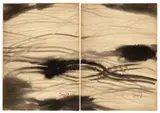 Sans titre by T'ang Haywen, circa 1970, Encre sur carton (diptyque), sold Apr 2023
