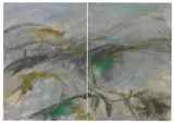 Sans titre by T'ang Haywen, 1983-84, Aquarelle et gouache sur carton (diptyque), sold Apr 2023