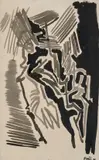 Composition by Nicolas de Staël, 1946, Lavis d'encre de Chine sur papier, sold Apr 2023