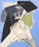 Grande oblique by Albert Bitran, 1971, Huile sur papier marouflé sur toile, sold Apr 2023