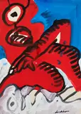 Sans titre by Bengt Lindström, Technique mixte sur papier marouflé sur toile, sold Apr 2023