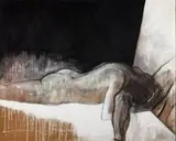 Homme et femme n°1 by Bernard Dufour, 1978, Acrylique sur toile, sold Apr 2023