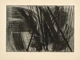 Gravure 10 by Hans Hartung, 1953, Eau-forte en bleu gris et noir, sold May 2023
