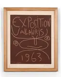 Exposition Vallauris 1963 by Pablo Picasso, 1963, Linogravure en couleurs, sold May 2023