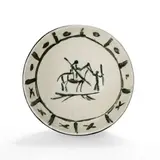Picador - 1954 30 janvier (AR # 229) by Pablo Picasso, Vert, blanc, patine rose, sold May 2023