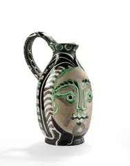 Femme du Barbu - 1953 10 juillet (AR # 193) by Pablo Picasso, Noir, beige, vert, patine grise, sold May 2023