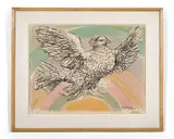Colombe volante (à l'arc-en- ciel) by Pablo Picasso, 1952, Lithographie en couleurs, sold May 2023