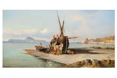 Untitled by Giuseppe Carelli, Oil on panel Both:, sold Oct 2019