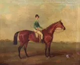 Portrait of a racehorse with jockey up by Joseph Maiden, 1840, oil on canvas, sold Feb 2015