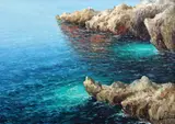 Coastal landscape by Guido Odierna, oil on canvas, sold Feb 2015