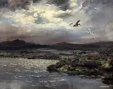 Woodcock alighting by Hugh Monahan, oil on canvas, sold Feb 2015