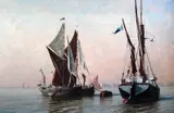 Before the race by Kenneth Denton, oil on board, sold Feb 2015
