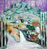 Sardinian landscape by Julian Trevelyan, oil on canvas, sold Feb 2015