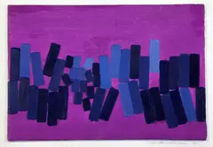 Blue Oblongs on Purple 2 by Wilhelmina Barns-Graham, 1971, oil, sold Feb 2015